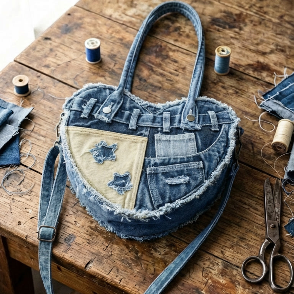 ZV - Heart Denim Bag